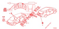 EMBLEMAS/ETIQUETAS CUIDADO  para Honda CIVIC TOURER 1.8 ES 5 portas automática de 5 velocidades 2014