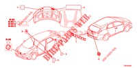 EMBLEMAS/ETIQUETAS CUIDADO  para Honda CIVIC TOURER 1.8 SE 5 portas automática de 5 velocidades 2014
