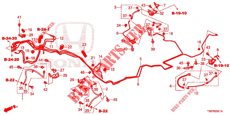 TUBAGENS TRAVAOES (1.8L) (RH) para Honda CIVIC TOURER 1.8 ES 5 portas 6 velocidades manuais 2014