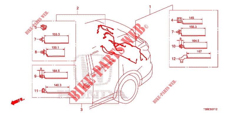 CABLAGEM (7) para Honda CIVIC TOURER DIESEL 1.6 ES 5 portas 6 velocidades manuais 2015