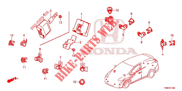 SENSOR ESTACIONAMENTO  para Honda CIVIC TOURER DIESEL 1.6 EXGT 5 portas 6 velocidades manuais 2016