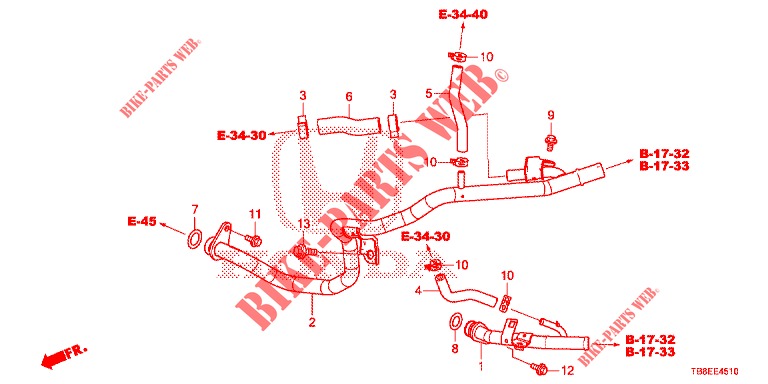 TUBO FLEXIVEL LAVA/CONDUTA (DIESEL) para Honda CIVIC TOURER DIESEL 1.6 SE 5 portas 6 velocidades manuais 2016